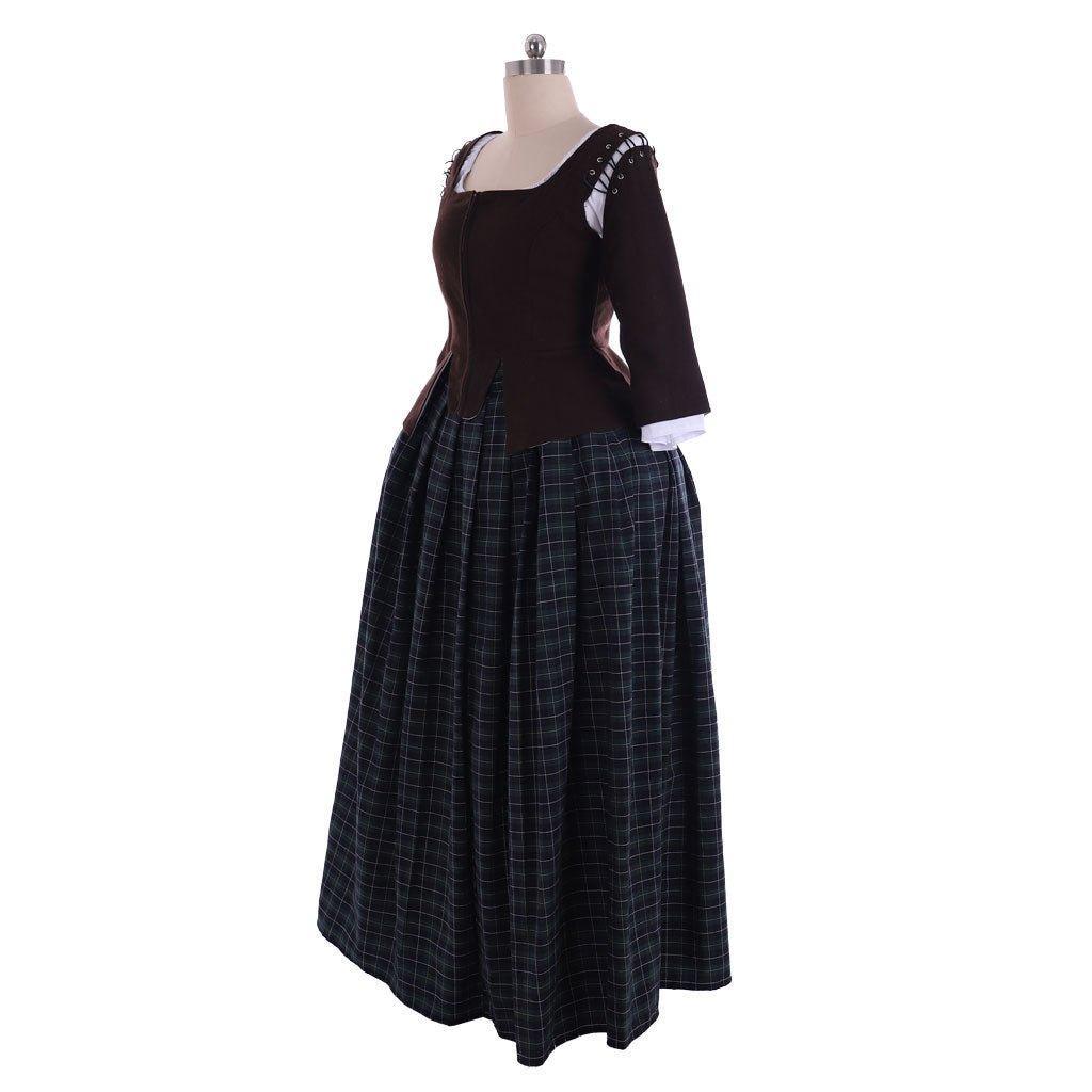 Astricos Claire Fraser Cosplay Outfit | Women's 18th Century Scottish Highland Dress for Adults - Astricos