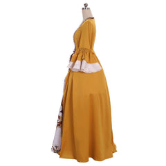 Astricos Claire Randall Cosplay Costume, Women's Elegant Yellow Dress - Astricos