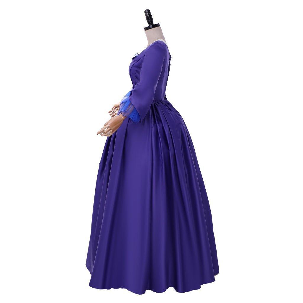 Astricos Claire Violet-Blue Costume | Elegant Medieval Ball Gown Cosplay for Halloween - Astricos