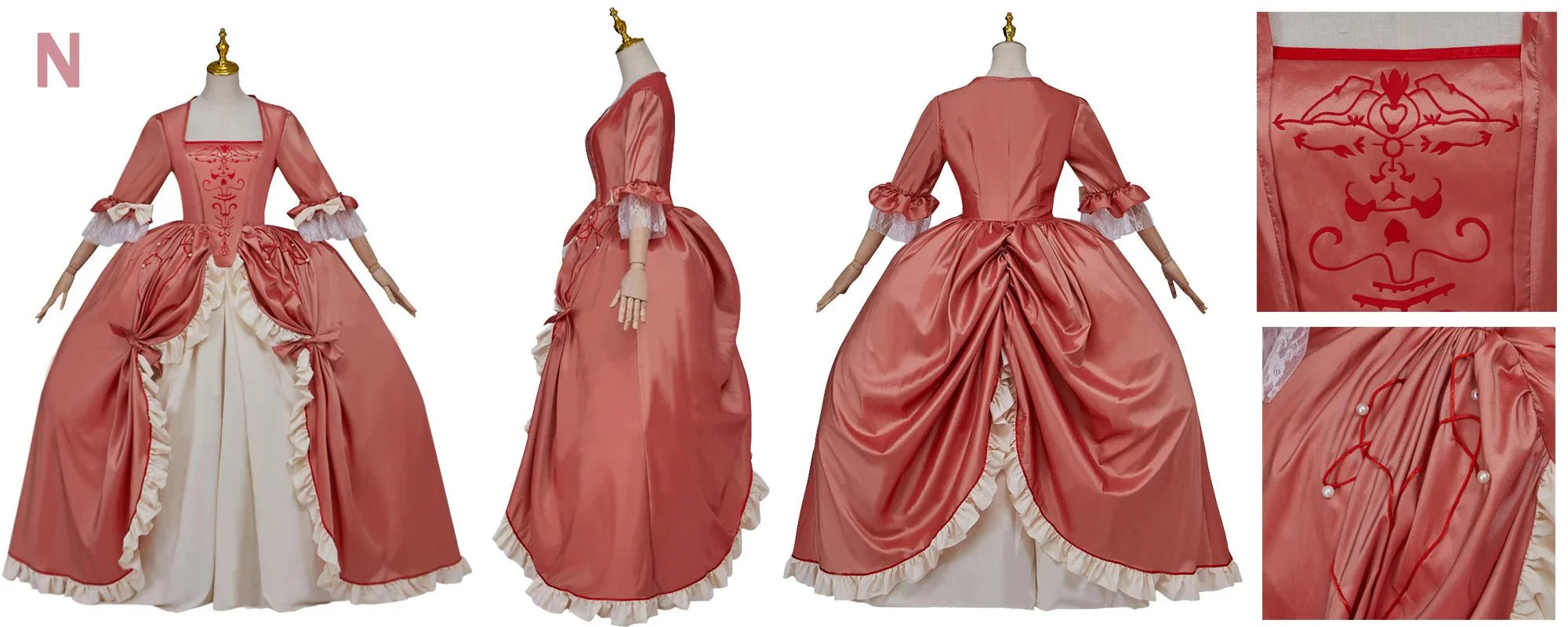 Astricos Pink Rococo Gown Dress | 18th Century Inspired Wedding Dress - Cosplay & Historical Costume - Astricos