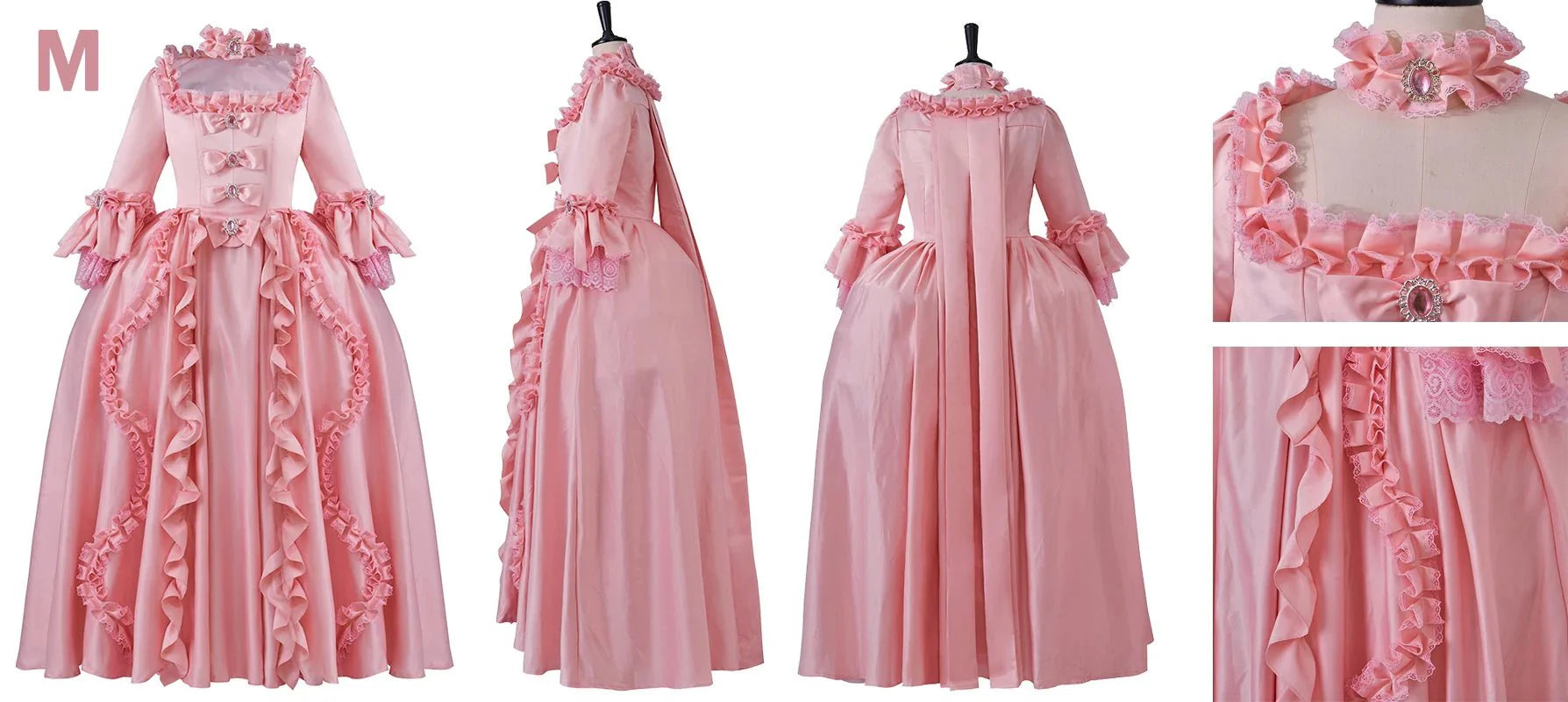 Astricos Pink Rococo Gown Dress | 18th Century Inspired Wedding Dress - Cosplay & Historical Costume - Astricos