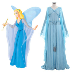 Astricos Blue Fairy Costume for Women | Magical Blue Dress with Headband | Disney Cosplay Outfit - Astricos