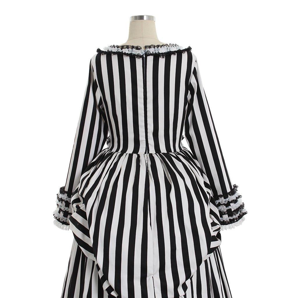 Astricos Elegant Hollow Katrina Van Tassel Striped Historical Dress - Astricos