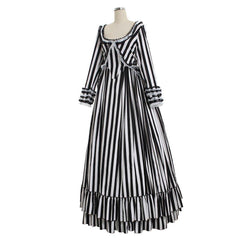 Astricos Elegant Hollow Katrina Van Tassel Striped Historical Dress - Astricos