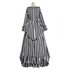 Astricos Elegant Hollow Katrina Van Tassel Striped Historical Dress - Astricos