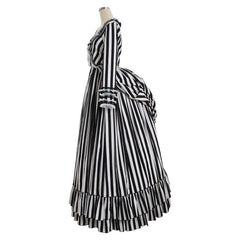 Astricos Elegant Hollow Katrina Van Tassel Striped Historical Dress - Astricos