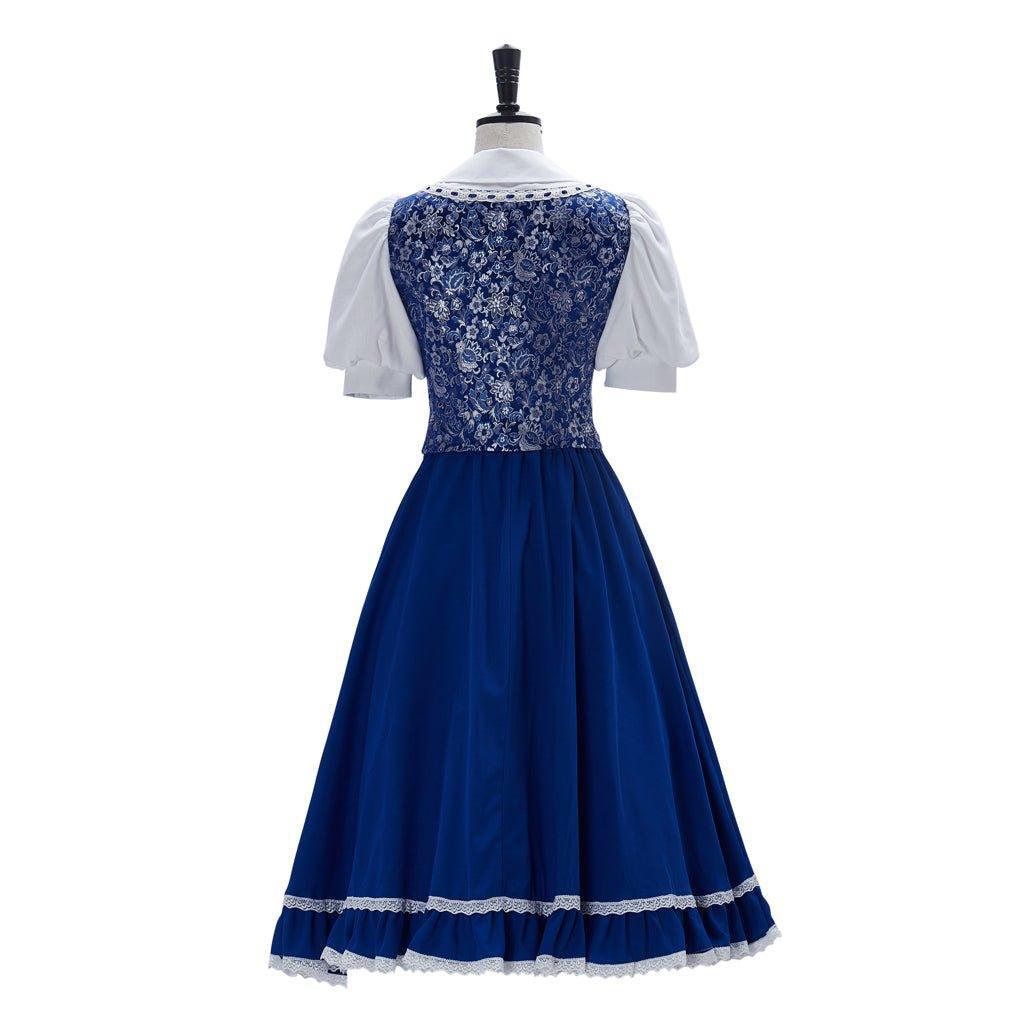 Astricos Princess Belle Cosplay Costume - Women's Blue Maid Dress for Fairytale Enthusiasts - Astricos