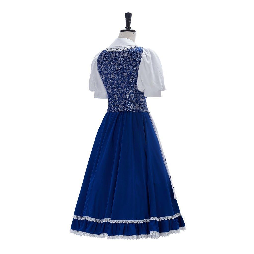 Astricos Princess Belle Cosplay Costume - Women's Blue Maid Dress for Fairytale Enthusiasts - Astricos