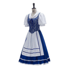 Astricos Princess Belle Cosplay Costume - Women's Blue Maid Dress for Fairytale Enthusiasts - Astricos