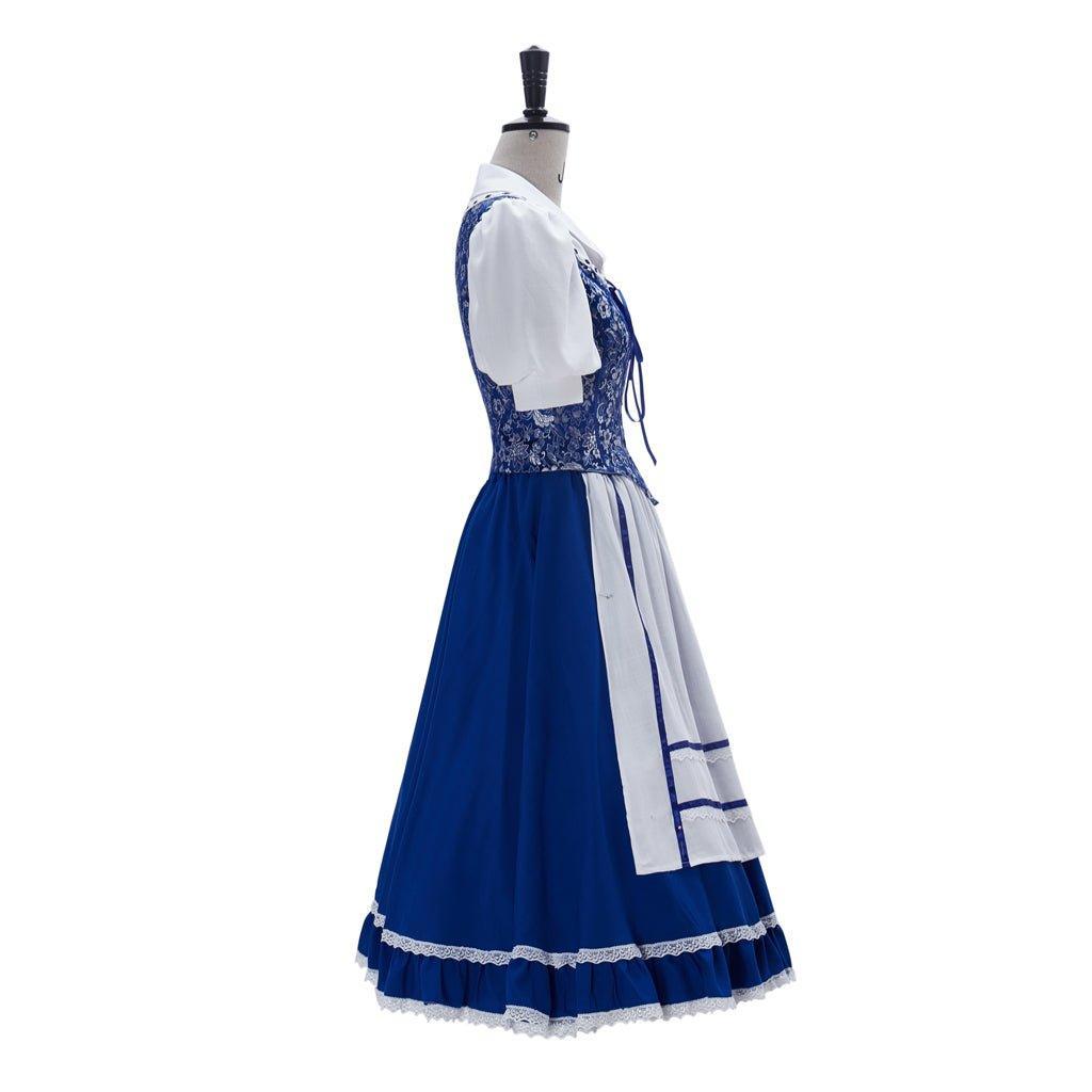 Astricos Princess Belle Cosplay Costume - Women's Blue Maid Dress for Fairytale Enthusiasts - Astricos