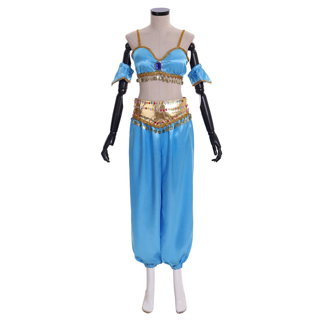 Astricos Princess Jasmine Cosplay Costume with Cape | Disney Aladdin Halloween & Party Outfit - Astricos