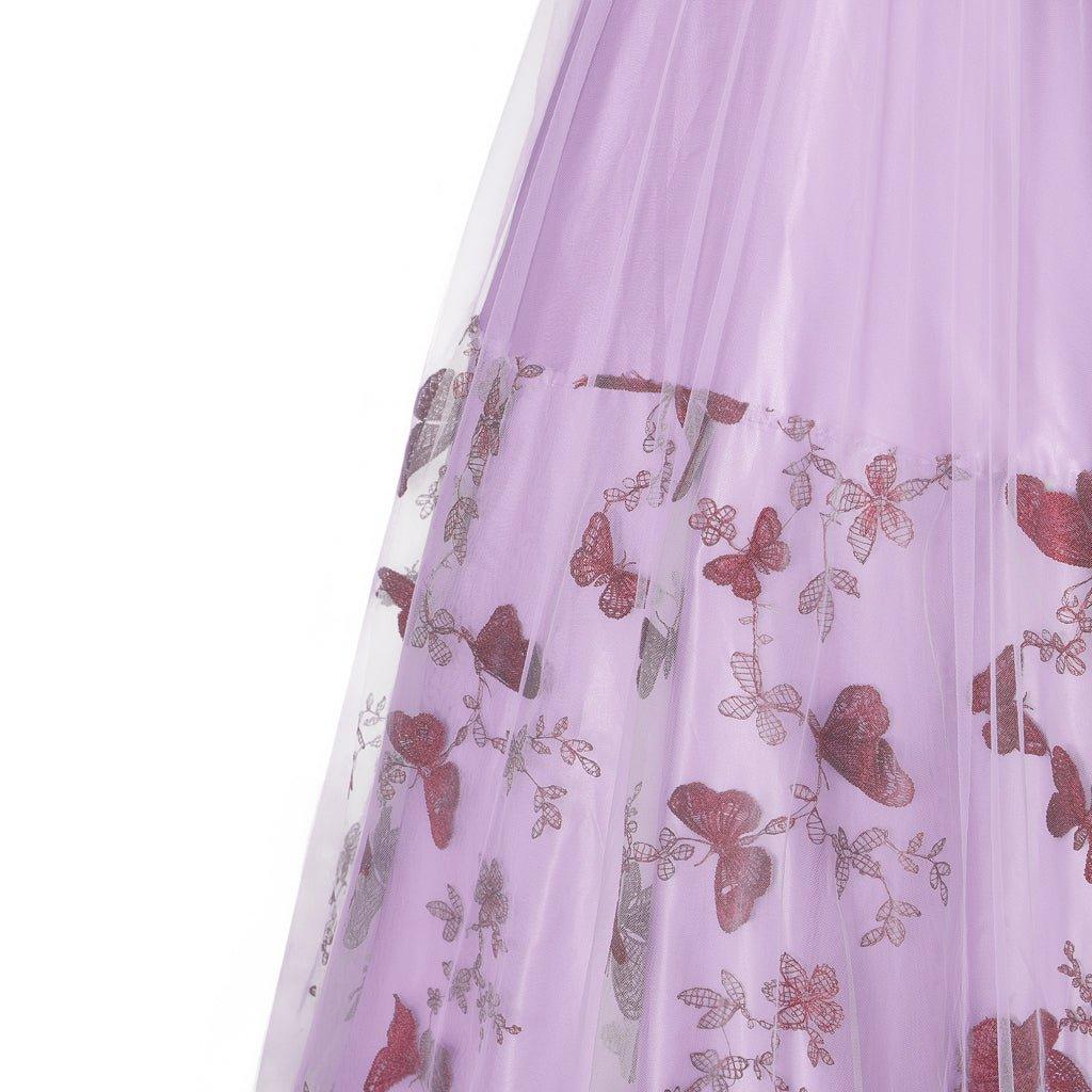 Royal Purple Double-Layer Silk Empire Gown | Astricos Inspired Cosplay Costume - Astricos