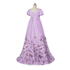 Royal Purple Double-Layer Silk Empire Gown | Astricos Inspired Cosplay Costume - Astricos