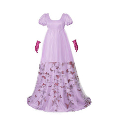 Royal Purple Double-Layer Silk Empire Gown | Astricos Inspired Cosplay Costume - Astricos