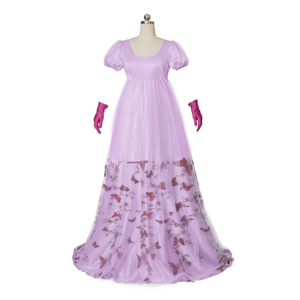 Royal Purple Double-Layer Silk Empire Gown | Astricos Inspired Cosplay Costume - Astricos