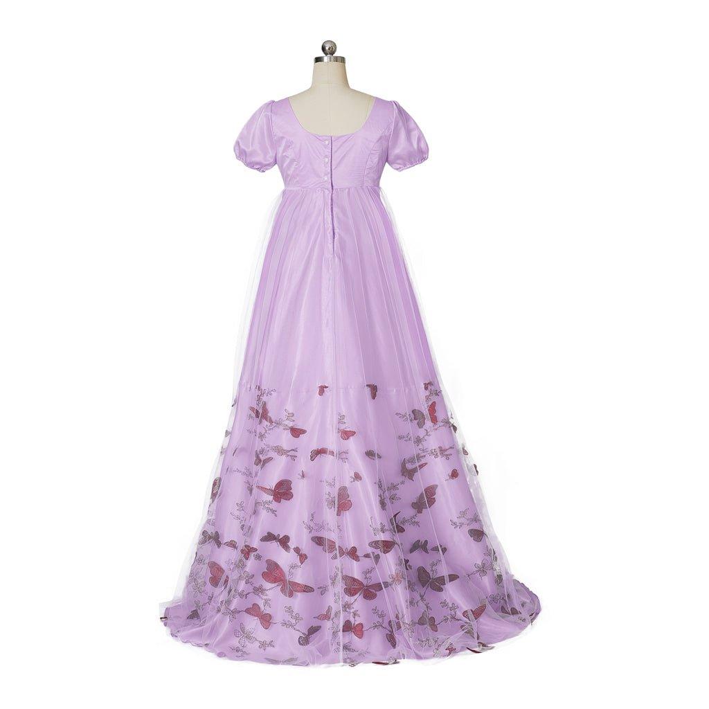 Royal Purple Double-Layer Silk Empire Gown | Astricos Inspired Cosplay Costume - Astricos