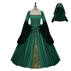 Astricos Queen Elizabeth Tudor Green Cosplay Costume - Elegant Historical Dress - Astricos