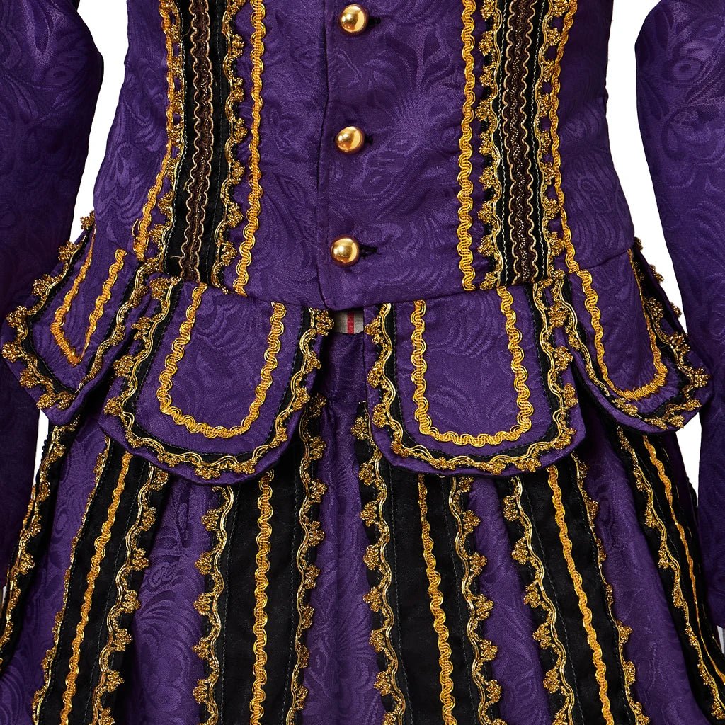 Astricos Renaissance King Henry VIII Costume - Tudor Royal Noble Outfit with Gold Trim - Astricos