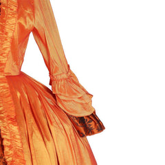 Baroque Orange Brocade Dress with Floral Chest Band - A Vivid Historical Inspired Costume by Astricos - Astricos