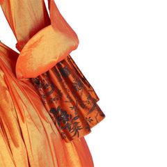 Baroque Orange Brocade Dress with Floral Chest Band - A Vivid Historical Inspired Costume by Astricos - Astricos