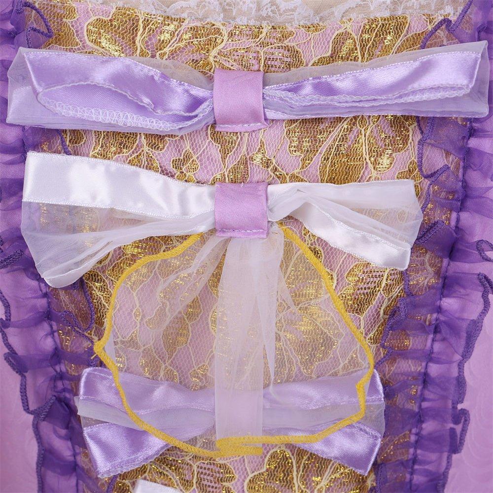 Astricos Rococo Purple Taffeta Dress with Digital Print - A Symphony of Elegance - Astricos