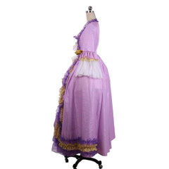 Astricos Rococo Purple Taffeta Dress with Digital Print - A Symphony of Elegance - Astricos