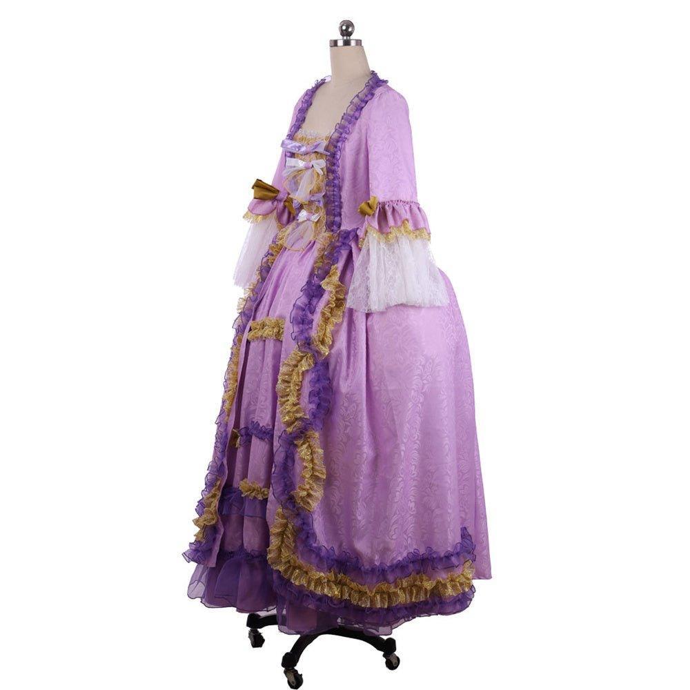 Astricos Rococo Purple Taffeta Dress with Digital Print - A Symphony of Elegance - Astricos