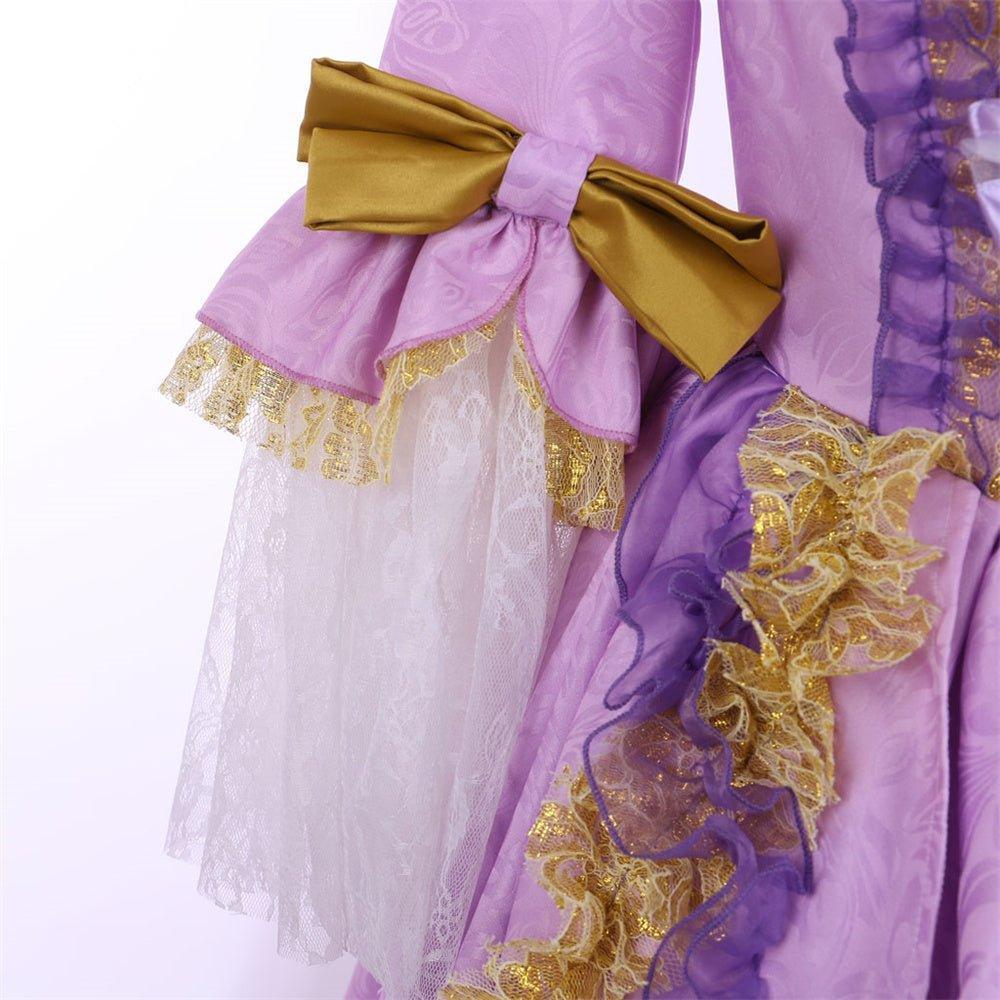 Astricos Rococo Purple Taffeta Dress with Digital Print - A Symphony of Elegance - Astricos