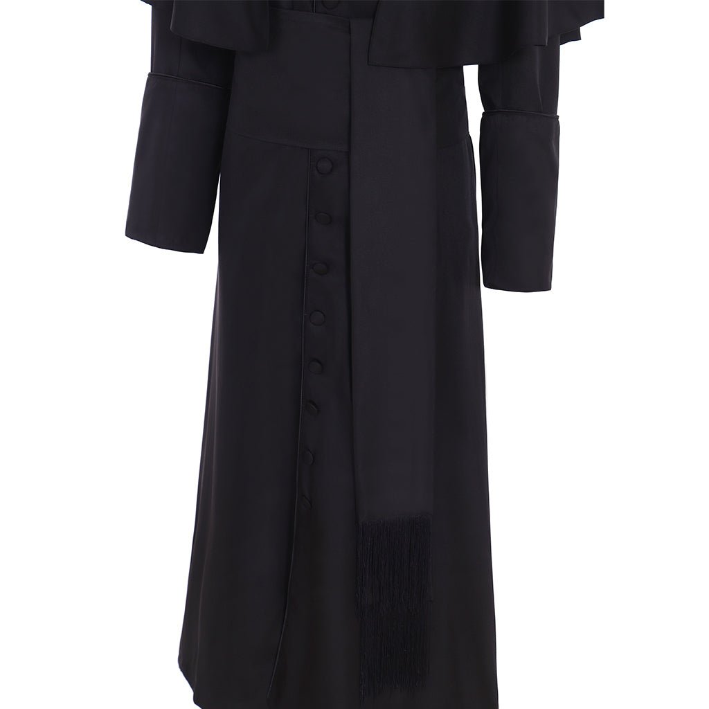 Astricos Black Priest Cosplay Robe - Authentic Medieval & Gothic Wizard Garment - Astricos