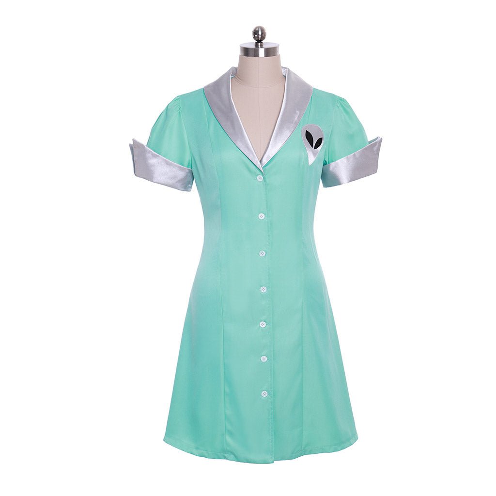 Astricos Roswell Crashdown Cafe Waitress Cosplay Costume | Liz Parker's Iconic Maid Dress | Sci-fi Themed Outfit - Astricos