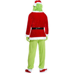 Astricos Grinch Green Hair Christmas Costume for Men - Santa Claus Inspired Outfit - Astricos