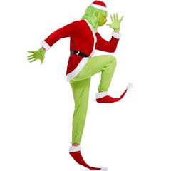 Astricos Grinch Green Hair Christmas Costume for Men - Santa Claus Inspired Outfit - Astricos