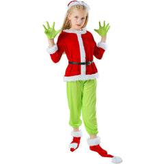 Astricos Kids' Christmas Green Hair Monster Grinch Clothing Set - Girls' Festive Outfit - Astricos