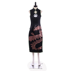 Authentic Astricos Tao Jun Black Cheongsam Cosplay Costume - Embody the Shaman King Spirit - Astricos