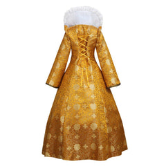 Elegant Stand Collar Astricos Elizabeth Cosplay Costume | Gold Tudor-Themed Ball Gown Dress - Astricos