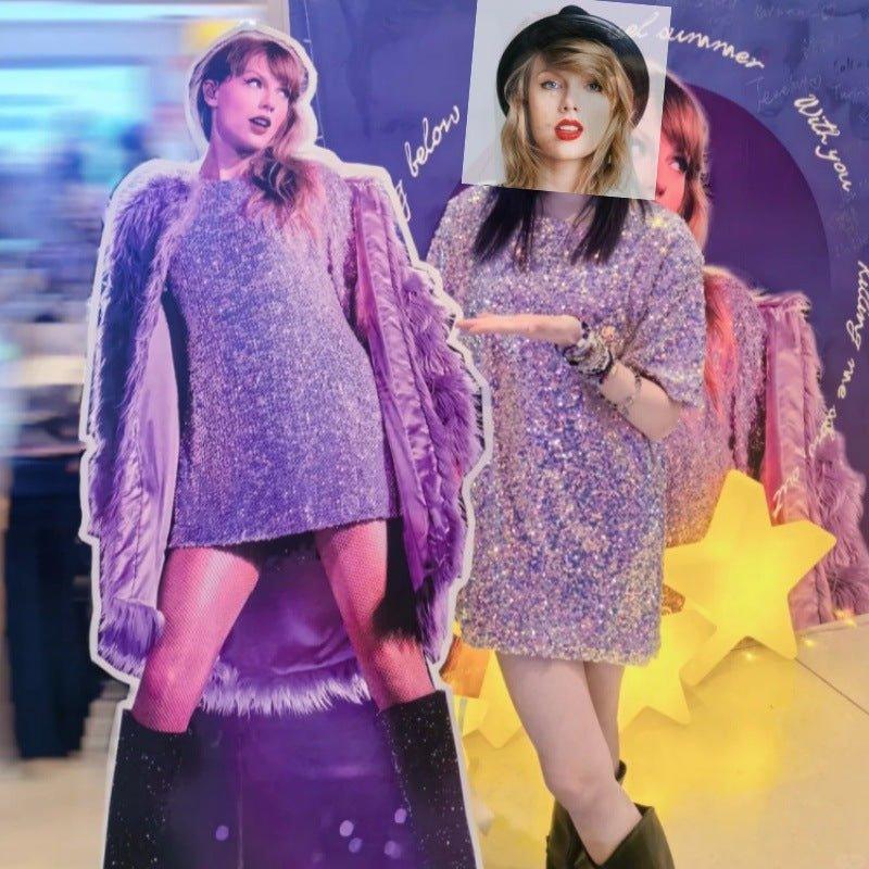 Astricos Lavender Sequin Dress | Inspired Taylor Swift Tour Outfit | Lavish Performance Wear - Astricos