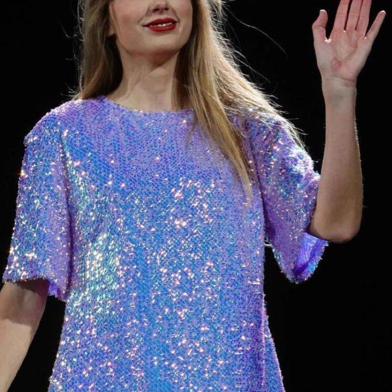 Astricos Lavender Sequin Dress | Inspired Taylor Swift Tour Outfit | Lavish Performance Wear - Astricos