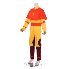 Astricos Avatar Aang Cosplay Costume - Vibrant Yellow Suit with Red Cloak - Astricos