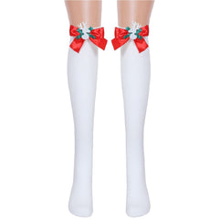 Astricos Luxurious Cotton Christmas Socks with Elegant Bows - Perfect for Festive Celebrations - Astricos