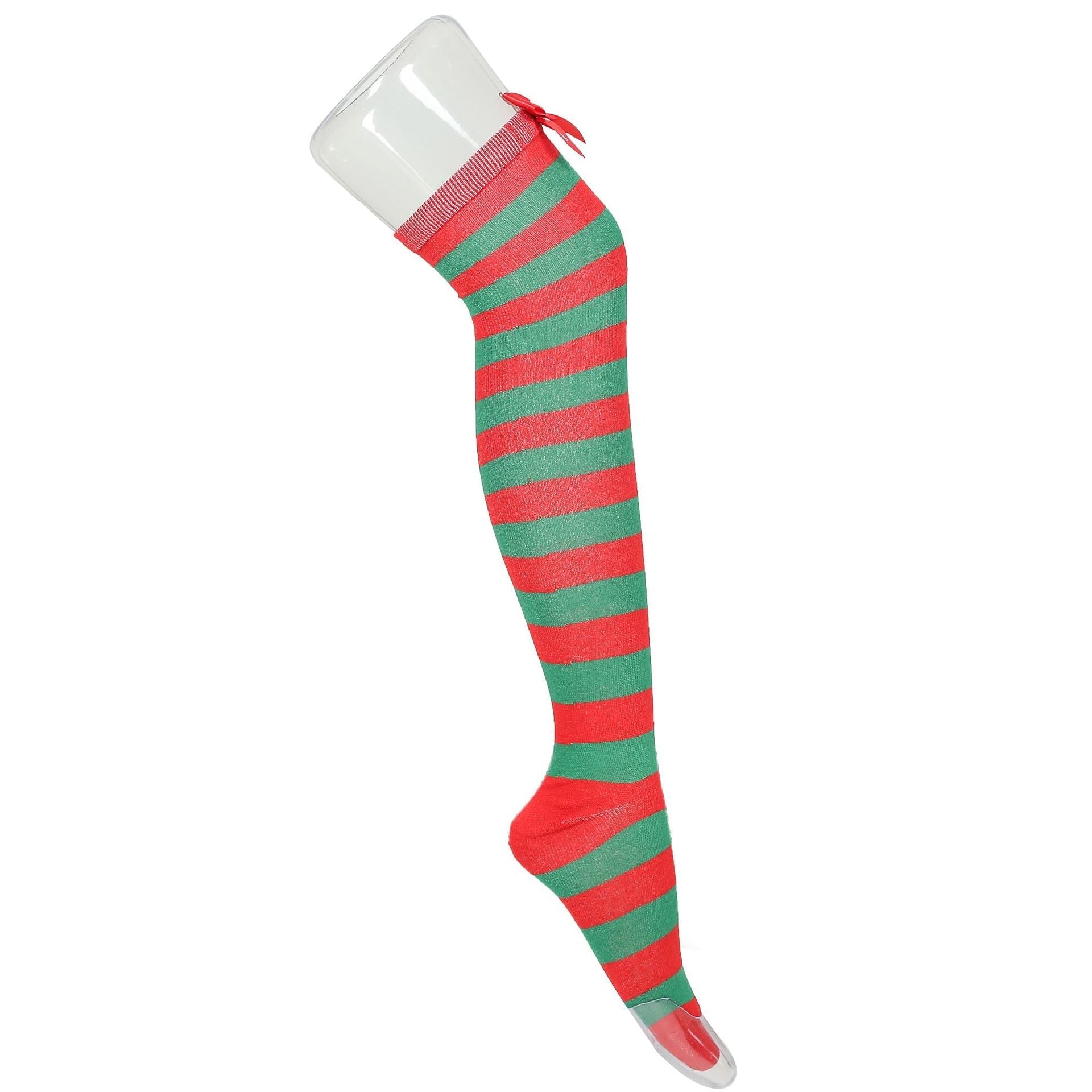 Astricos Luxurious Christmas Socks - Festive Bow Striped Holiday Stockings for Stylish Comfort - Astricos