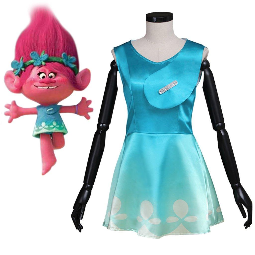 Astricos Poppy Princess Dress Skirt | Vibrant Trolls Movie Cosplay Costume for Festive Events - Astricos