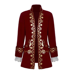 Astricos King Prince Rococo Costume - Luxurious Red Velvet Noble Regent Uniform | Custom Series - Astricos