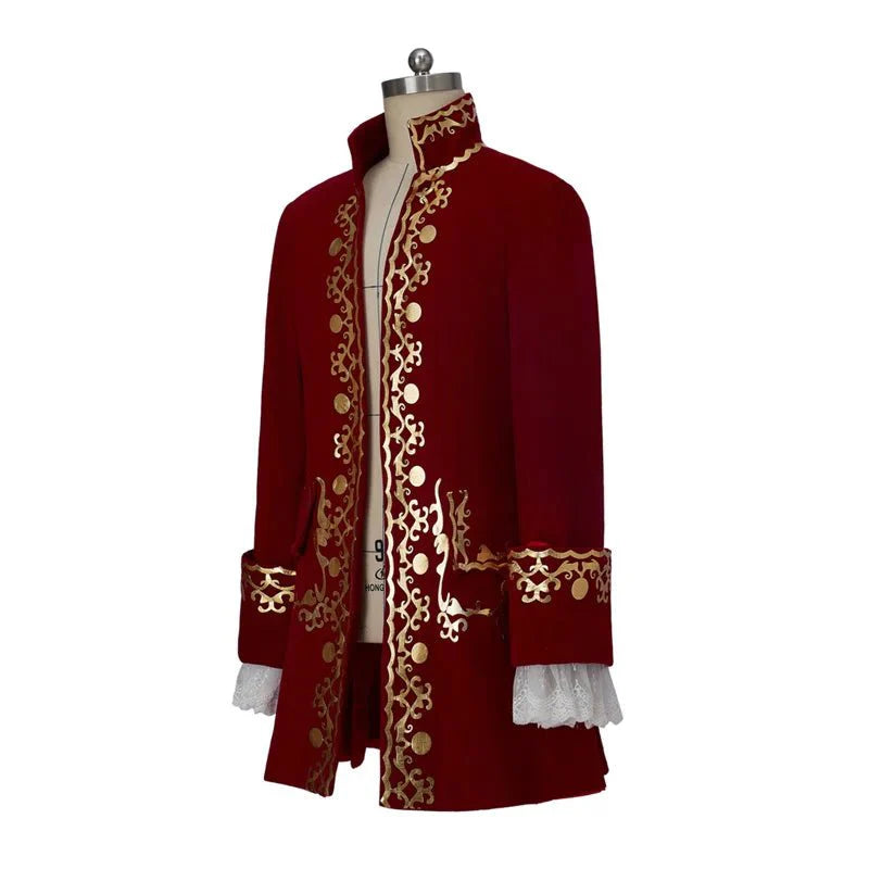 Astricos King Prince Rococo Costume - Luxurious Red Velvet Noble Regent Uniform | Custom Series - Astricos