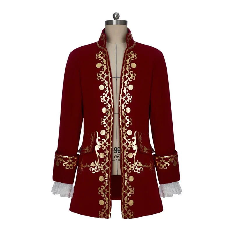 Astricos King Prince Rococo Costume - Luxurious Red Velvet Noble Regent Uniform | Custom Series - Astricos