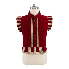 Astricos Tudor Prince Red Vest Costume - Authentic Medieval Renaissance Royal Nobleman Outfit for Men - Astricos