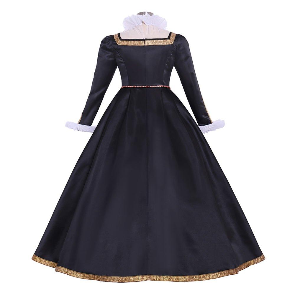 Astricos Queen Elizabeth Tudor Cosplay Costume | Elegant Black-White Women’s Tudor Ball Gown for Historical Events - Astricos