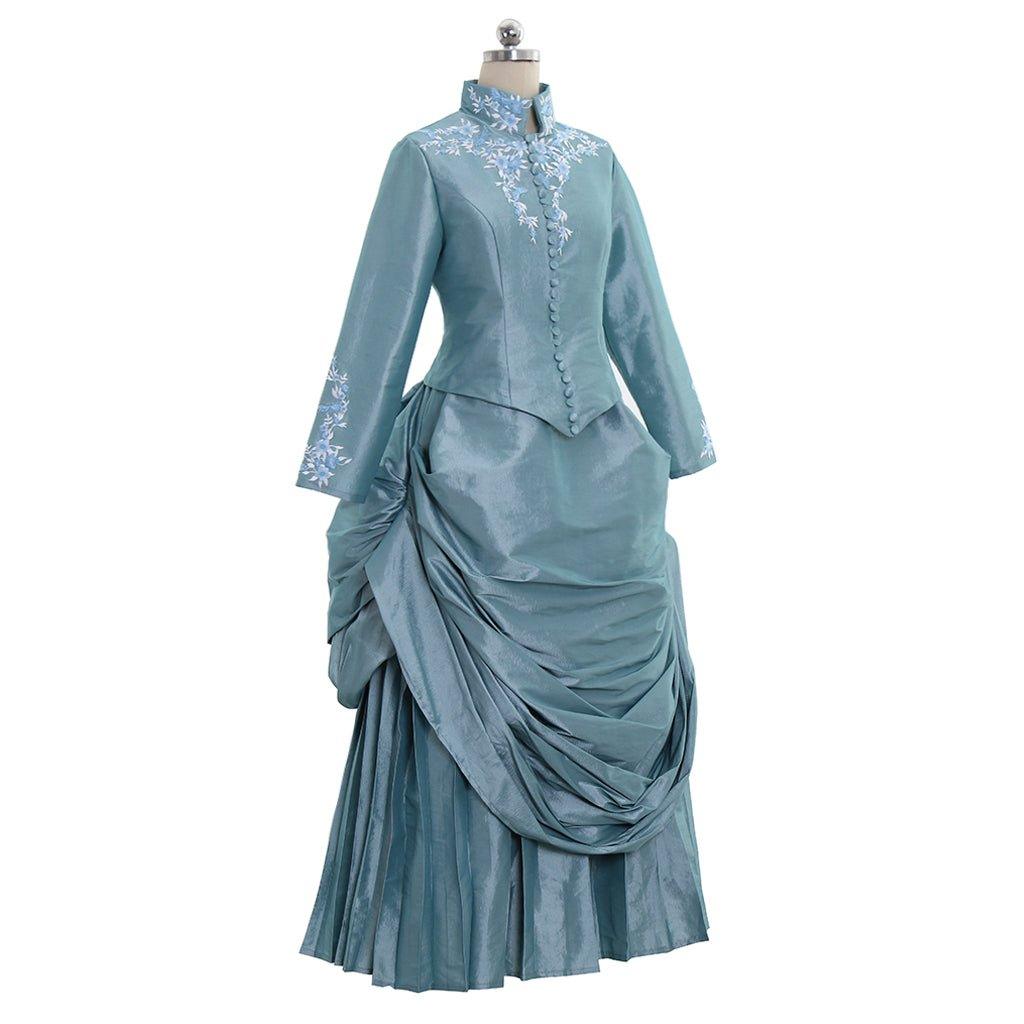 Astricos Victorian Day Dress Green Gown | Gothic-Inspired Vintage Tea Party & Ball Dress - Astricos