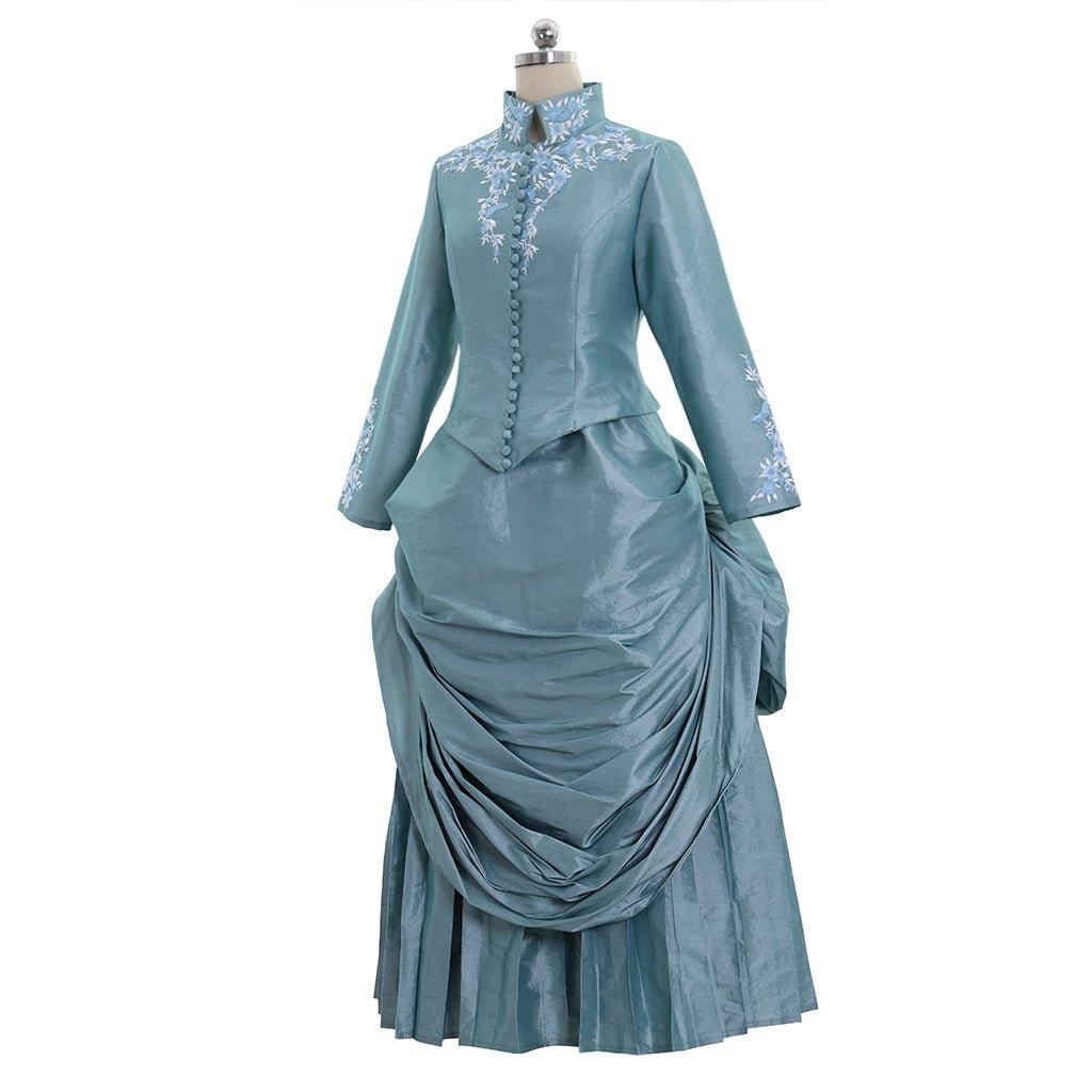 Astricos Victorian Day Dress Green Gown | Gothic-Inspired Vintage Tea Party & Ball Dress - Astricos