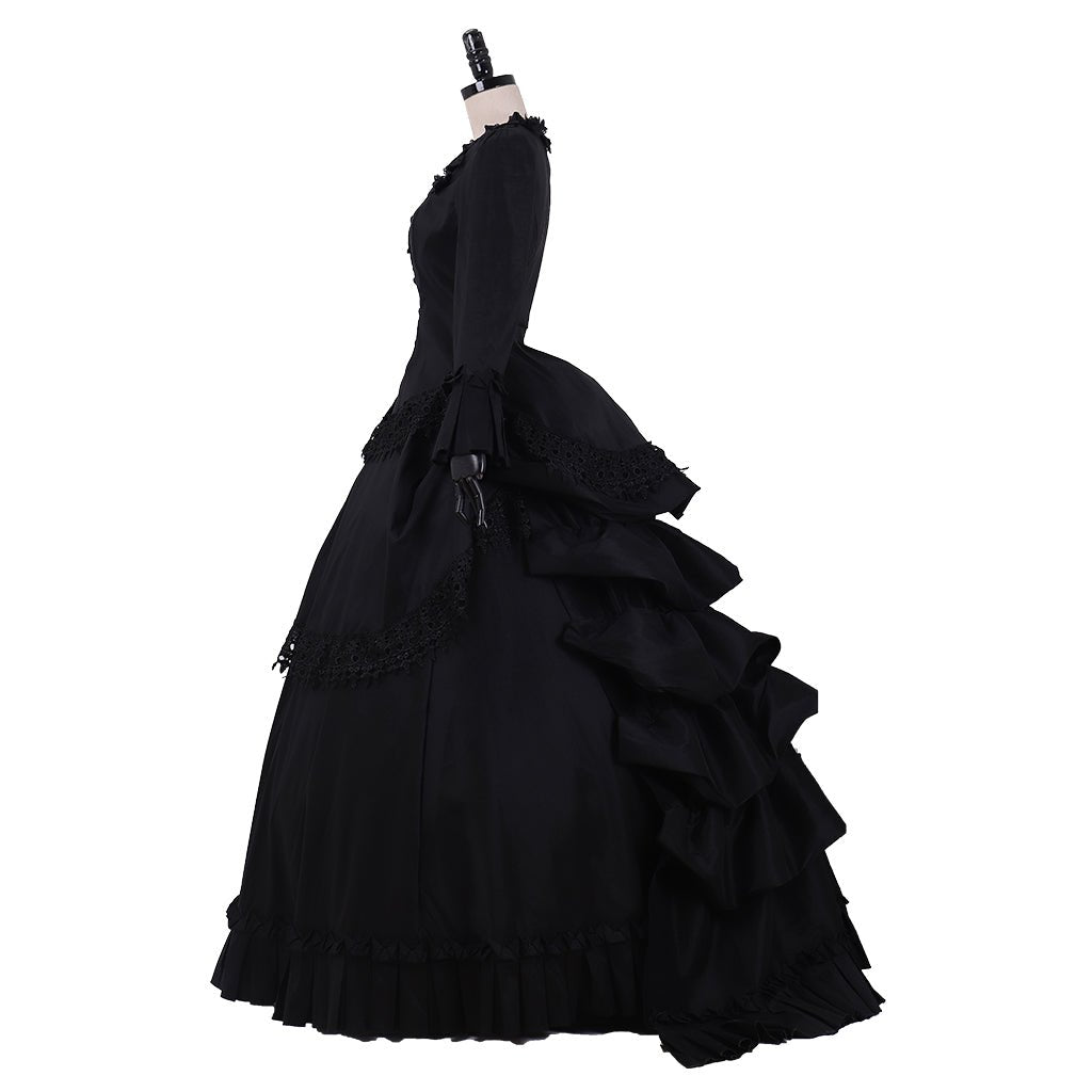 Astricos Victorian Gothic Bustle Dress | Timeless Steampunk Ball Gown for Cosplay - Astricos