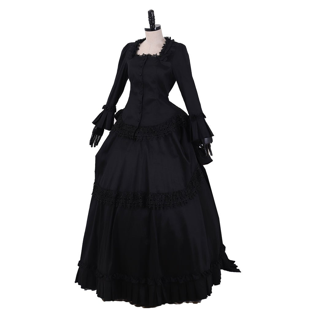 Astricos Victorian Gothic Bustle Dress | Timeless Steampunk Ball Gown for Cosplay - Astricos